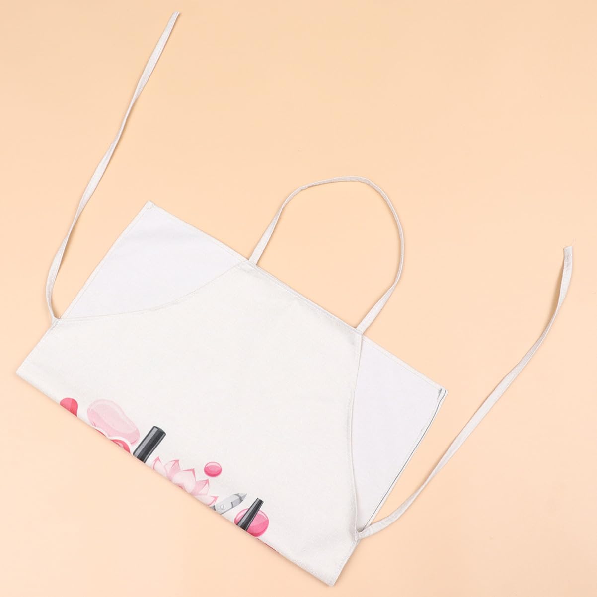 iplusmile Delantal de Cocina Reutilizable para Adultos en Algodón y Lino Rosa Diseño de Esmalte de Uñas, Resistente Tareas de Cocina y Hogar