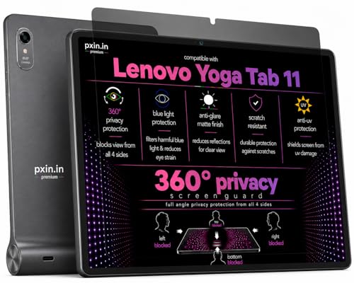 Image of Pxin 360 Pro Privacy Screen guard compatible with Lenovo Yoga Tab 11 | Anti Glare | Anti UV | Anti Blue | Anti Reflection | Privacy Filter | Unbreakable Build