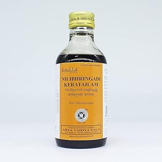 ARYA VAIDYA SALA KOTTAKKAL NILIBHRINGADI KERA TAILAM 200 ML WITH DWAKAN YASHTHIMADHU GHAN VATI