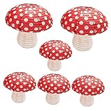 TOVINANNA 6個蘑菇形紙灯笼 幼児向けパーティー装飾 デザイン 色 お祝いイベ