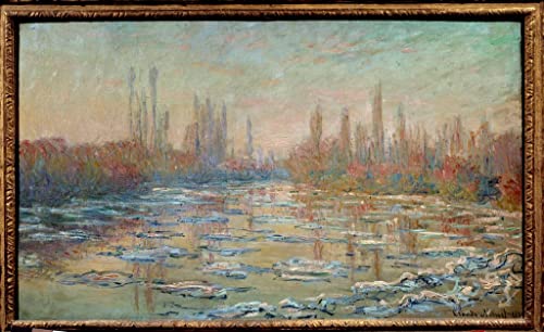 Décoration Salon avec la peinture Claude Monet Glace ou Débâcle sur la Seine reproduction toile
