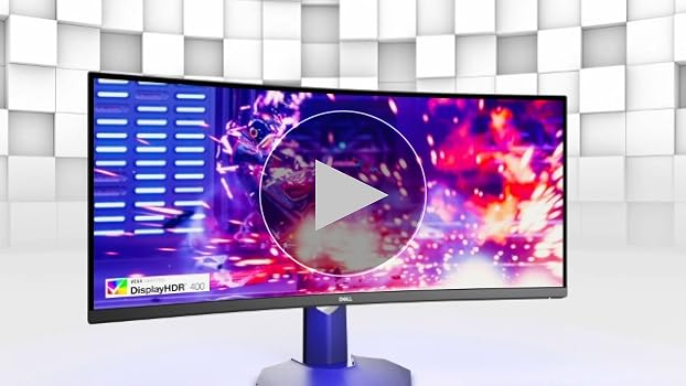 Dell S3422DWG 34 Zoll WQHD 21:9 1800R Curved Gaming Monitor, 144Hz