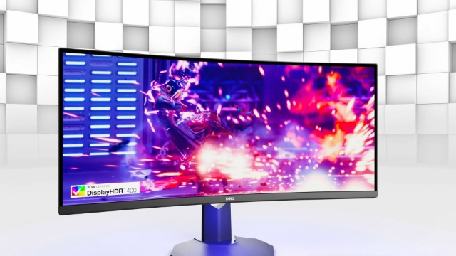 Dell S3422DWG 34 Zoll WQHD 21:9 1800R Curved Gaming Monitor, 144Hz