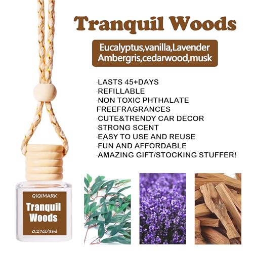 Image of Car Air Freshener Hanging, Essential Oil Diffuser for car, Freshener Cute and Long Lasting Air Freshener for Car(2pcs Tranquil Woods)