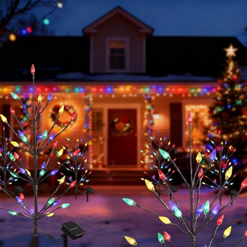 2 Packs Solar Christmas Lights, 80 LED Christmas Decorations Outdoor