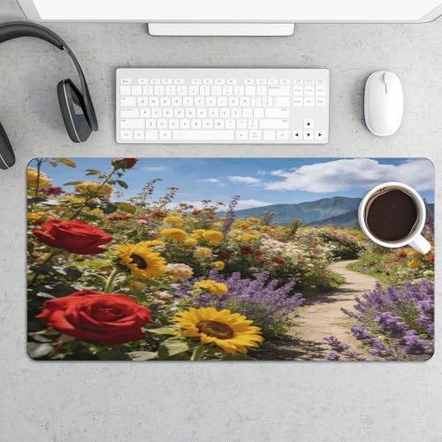Pad de escritorio grande impermeable Flower Radial Mountain 30x60cm miniatura 5