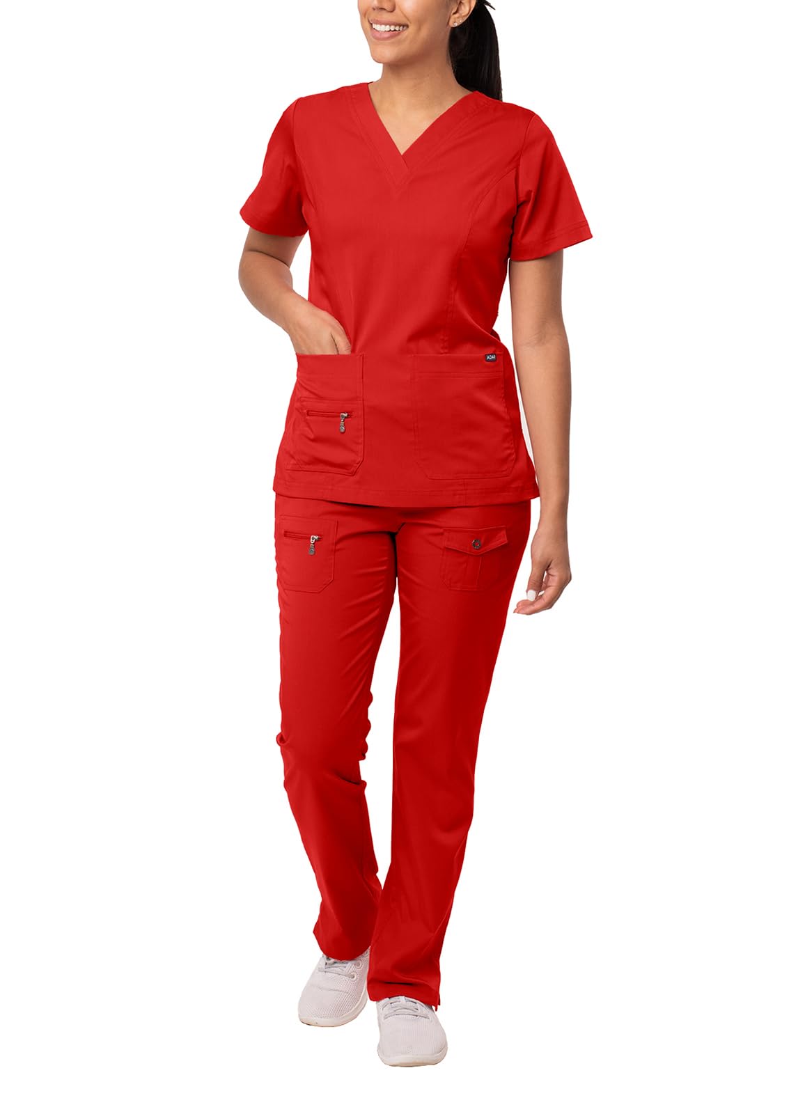 Adar Pro Breakthrough Plus Scrub Set for Women - Enhanced V-Neck Top Multi Pocket Pants