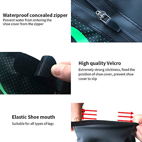Lipport Waterproof Cycling Shoe Covers Winter Road Bike Overshoes Thermal Warm Shoes Cover for Men Women, MTB Bicycle Booties (Green, XL) - Thumbnail 5