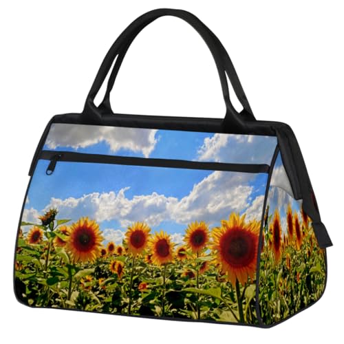 Borsone da viaggio estivo con girasole per donne e uomini 24 l borsa da weekend con giallo da per palestra e viaggi notturni Colore 24L UK Organizer per borse