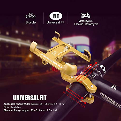 Suporte para telefone, Romacci Suporte para telefone móvel de bicicleta em liga de alumínio para GPS