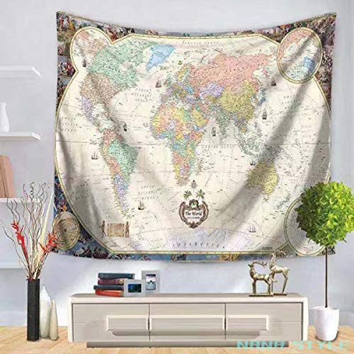 タペストリー 世界地図 ウォールデコ 壁掛けフック付 厚手 背景 150×130cm NO.14