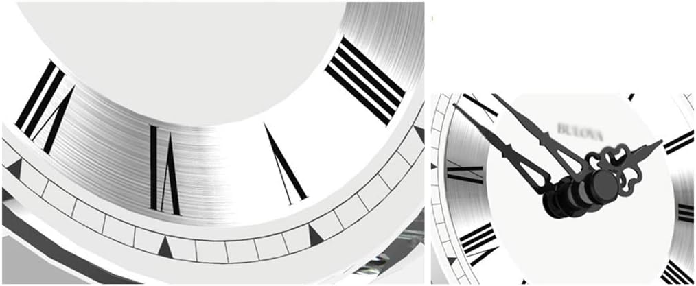 Indoor Bracket Clock European Crystal Rotating Table Clock American Metal Pendulum Clock Modern Living Room Decoration Table Clock Clock Ornaments Silver for Home Office Bedroom