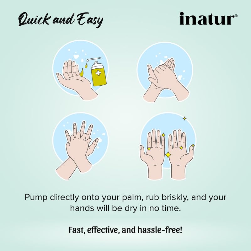 Image of inatur Refreshing Hand Sanitizer Spray| Alcohol-Based, 99.9% effective against Germs | Gentle on Skin & Safe for Surfaces, Disinfectant | Liquid Hand Sanitizer 250ml for Effective Daily Hygiene
