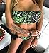 B/H Maillot de Bain Natation Imprimer Vintage,Bikini Poitrine Sexy à Paillettes, Maillot de Bain Slim Femme Deux pièces-Vert_L,Tankini Elégant Imprimé Maillot de Bain