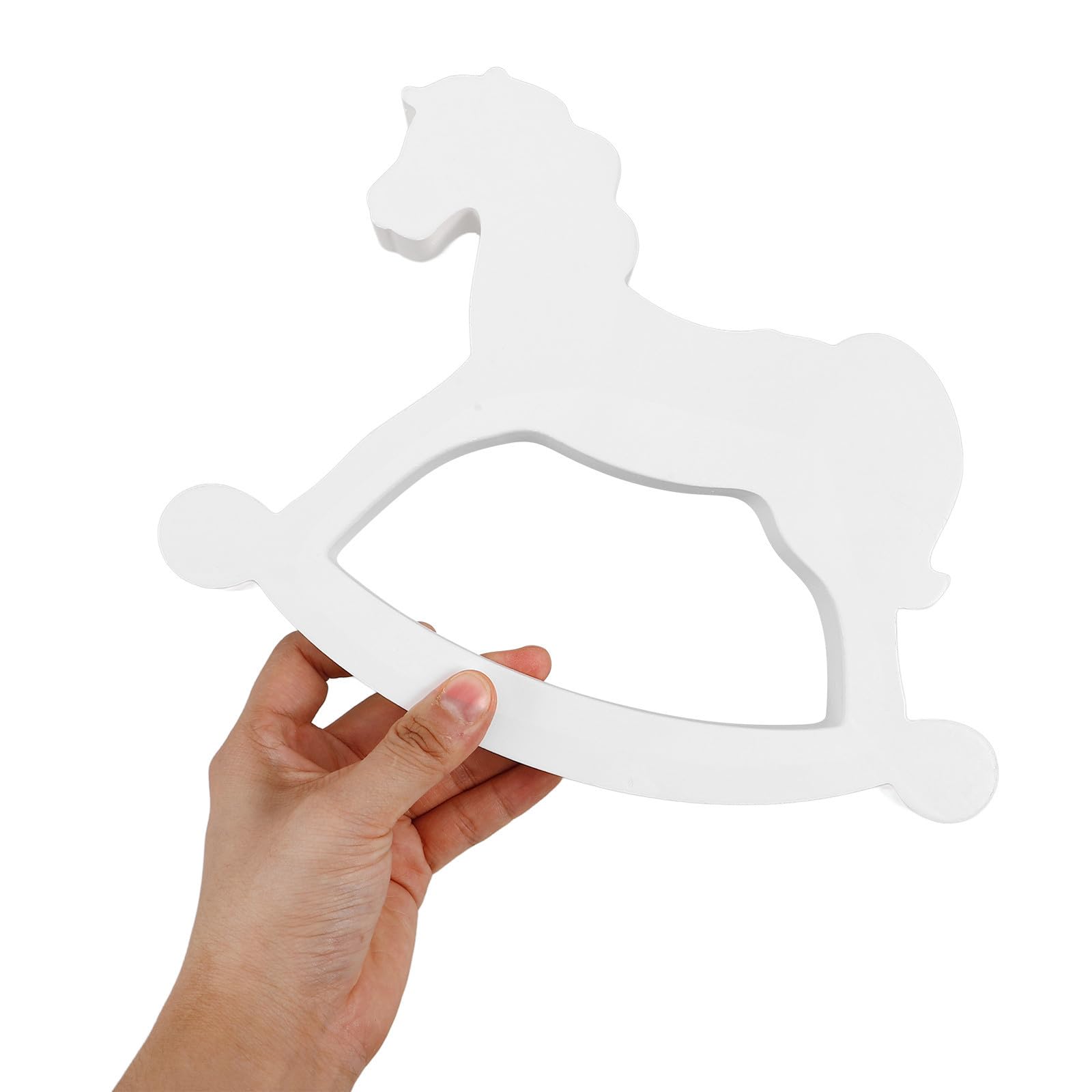 TOYANDONA 3 Piezas Caballo Mecedor Decorativo de Madera Blanco, Figura