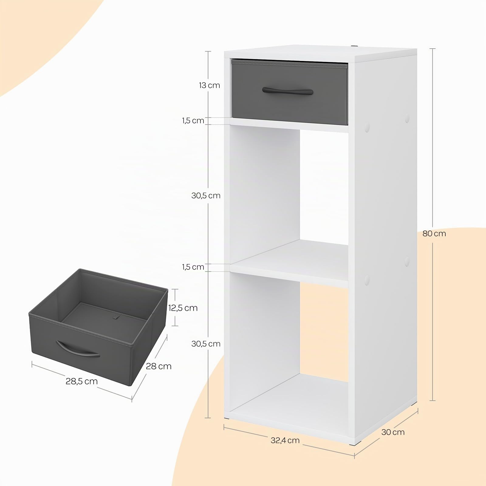 WOLTU Libreria Estanteria de Libros de 3 Niveles