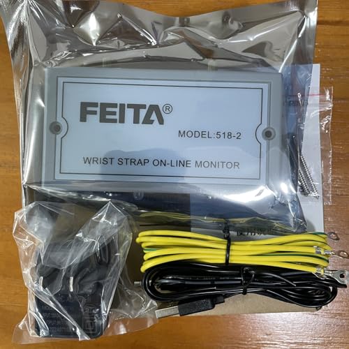 Image of FEITA ESD Wrist Strap Online Monitor 518-2 Dual Constant Anti Static Wristband Alarm Tester Workstation Instrument