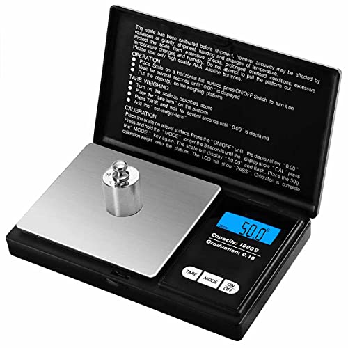 Digital Pocket Scale 1000g/0.1g, Small Digital Scales Grams and Ounces, Herb Scale, Jewelry Scale, Portable Travel Food Scale