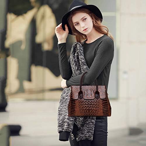 NICOLE & DORIS Sac à main Crocodile Top Handle à bandoulière