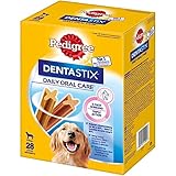 Pedigree DentaStix Daily Oral Care Zahnpflegesnack für große Hunde – Hundeleckerli mit Huhn- & Rindgeschmack für jeden Tag – 112 Sticks (4 x 28 Stück)