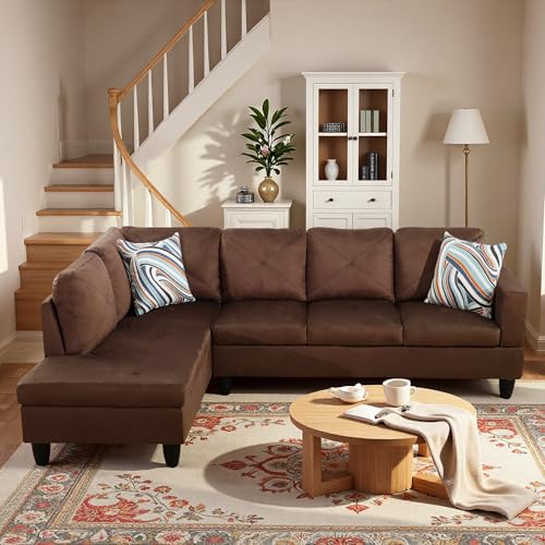 Trygoal L-Shaped Sectional Sofa, Modern 4-Seat Couch with Left Facing Chaise, Sectional Couch for...