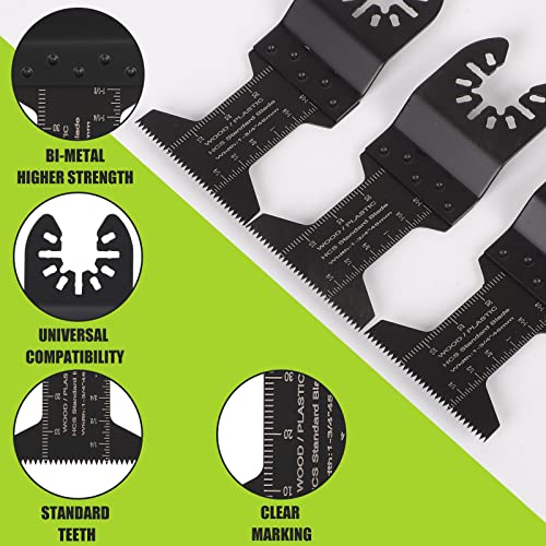 Comoware 55 Pcs Oscillating Saw Blades - 1-3/4” Professional Universal Oscillating Tool Blades, Multitool Blades, Quick Release Durable Oscillating Tool For Wood/Plastic/Soft Metal Cutting #TOP2