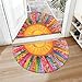 Likiyol Sun Door Mat Indoor Entrance, Inspirational Quotes Welcome Mat Half Circle Front Door Mats, Colorful Floral Non Slip Boho Doormat Outdoor Indoor Entrance, Low Profile, Absorbent, 18