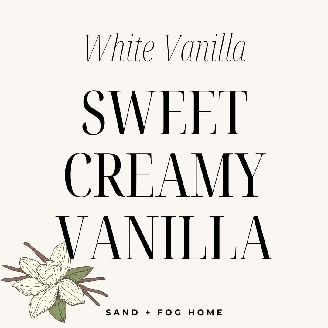 Sand + Fog Scented Candle - White Vanilla - Additional Scents and Sizes – 100% Cotton Lead-Free Wick - Luxury Air Freshening Jar Candles - Perfect Home Décor for Your Cocktail Table – 34 oz - Image 4