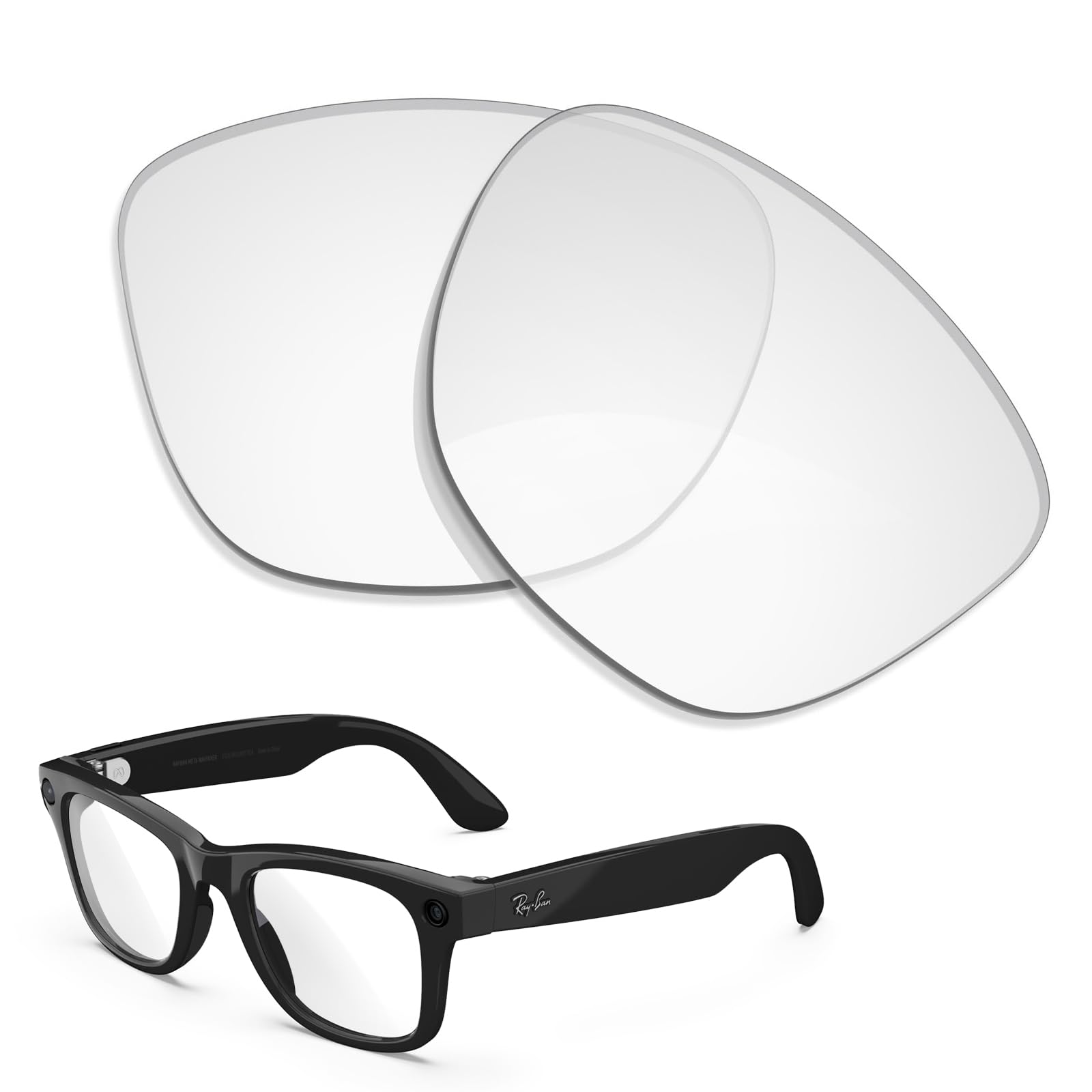Replacement Clear Blue Light Blocking Lenses for Ray-Ban Meta Wayfarer RW4006 Gen 2 RW4012 50mm RW4008 RW4012 53mm