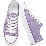 yageyan Womens White Tennis Shoes Low top Canvas Sneakers Women Fashion Shoes for Walking Casual Comfortable （purple06.5）