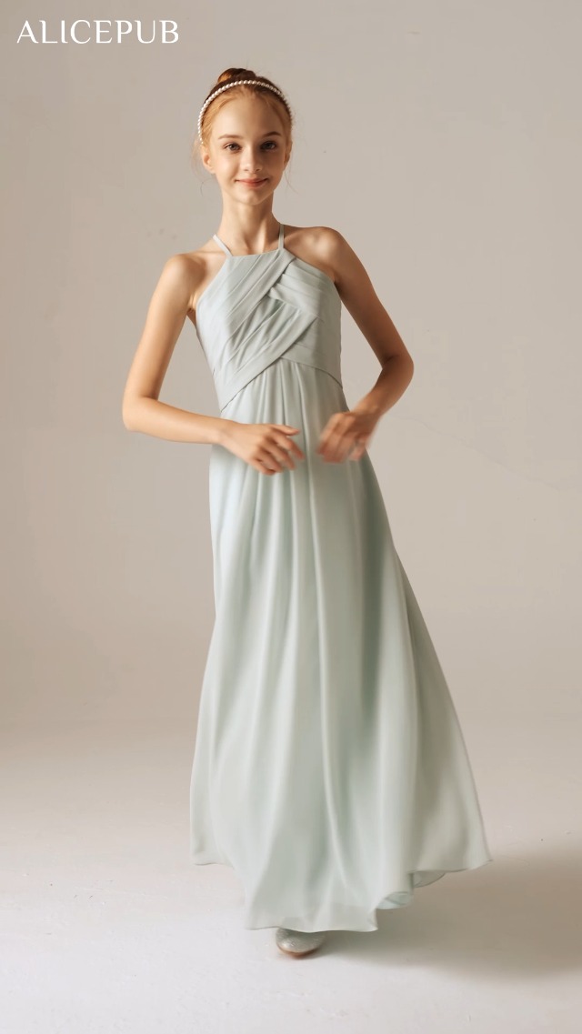 Amazon.com: ALICEPUB Pleated Chiffon Dusty Rose Junior Bridesmaid Dresses  Long Girl Dress for Teen Girls, US14: Clothing, Shoes & Jewelry