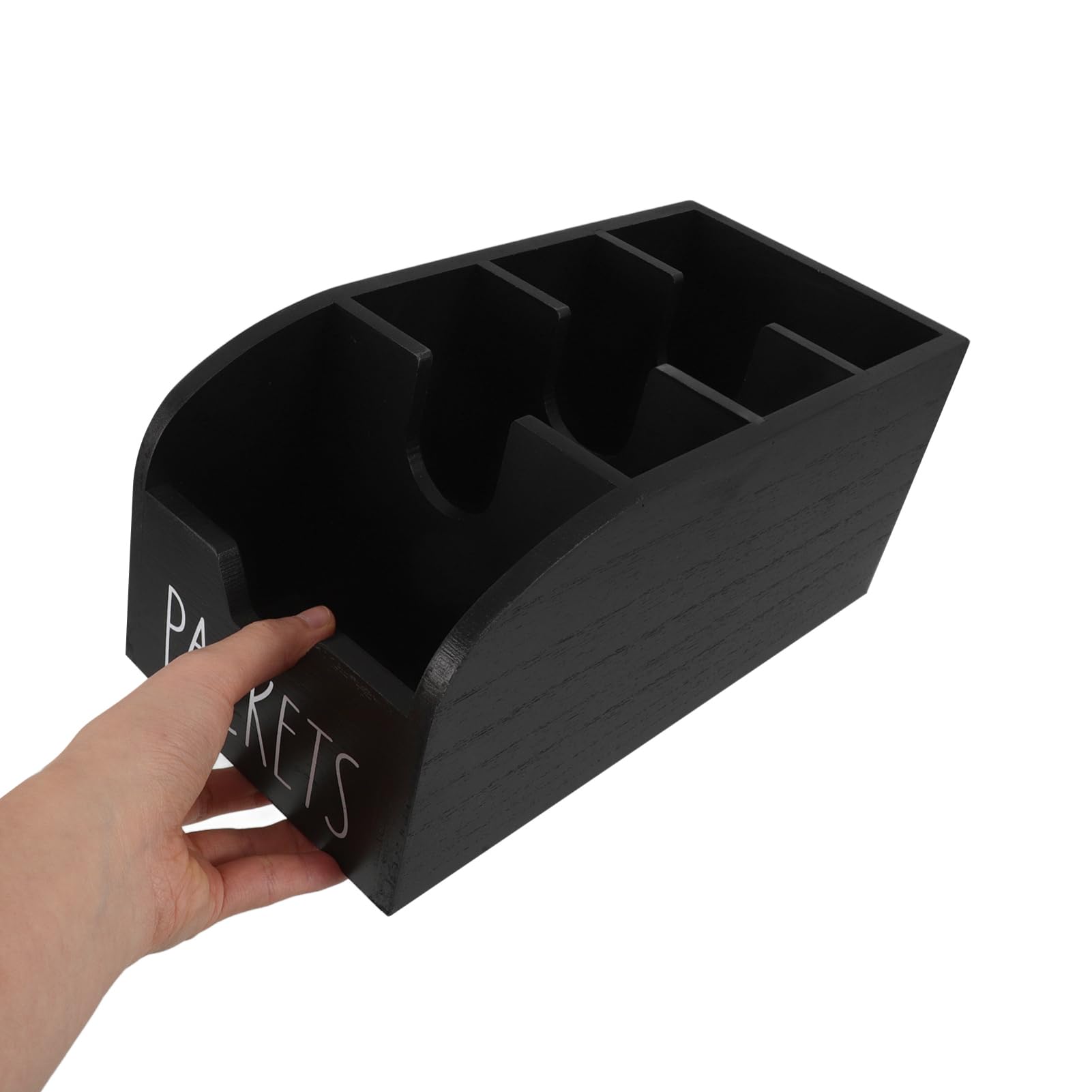 Organisateur de Sachets D'assaisonnement en Bois Foncé pour Placard | Rangement Compact pour Garde-manger, Support Multi-compartiments pour Sachets de Thé et Sucre