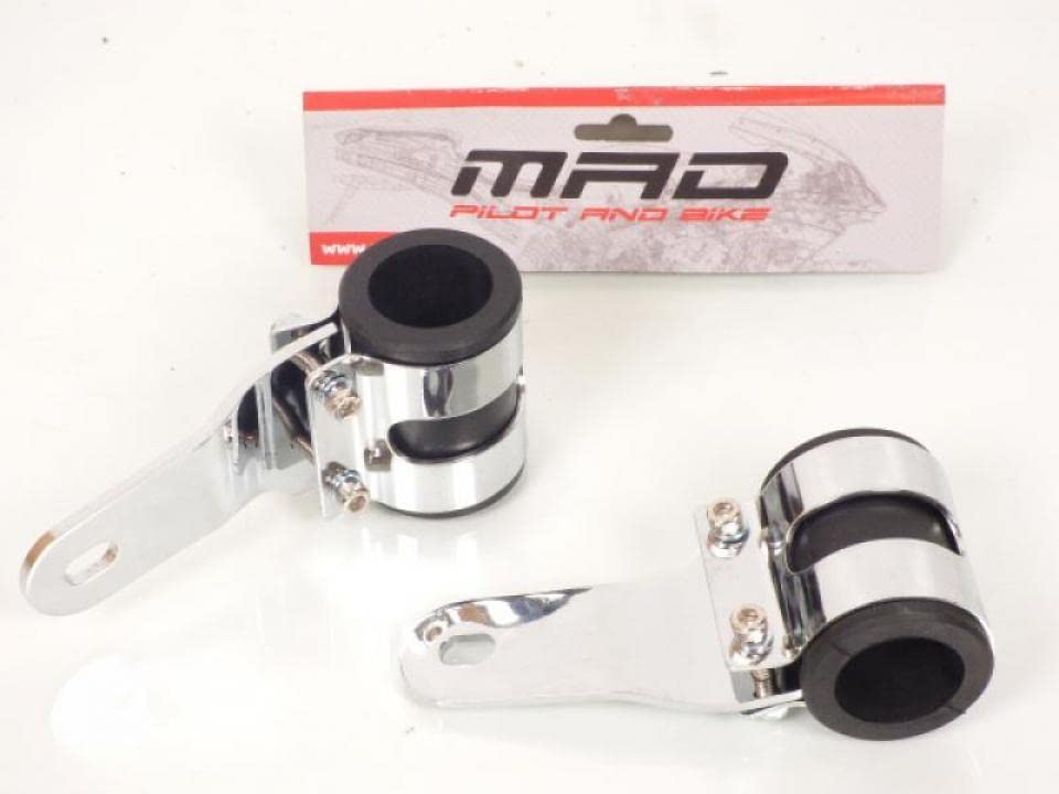 Soportes de faro de 35mm cromados para eliminar vibraciones en el foco y corregir la luz delantera de la moto