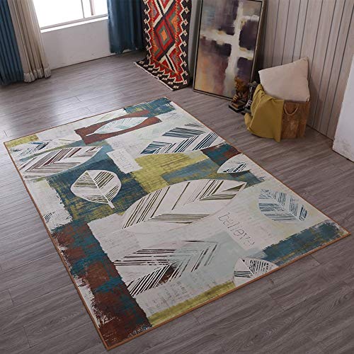 Tapis de salon au motif feuille pastoral de qualité supérieure