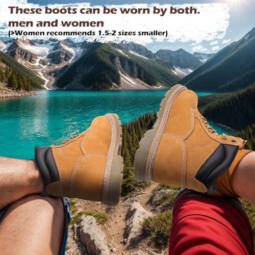 Image of CONRAD Wheat Nubuck Work Boot Collection: Sturdy, Soft Toe, Slip-Resistant Safety Shoes for Men