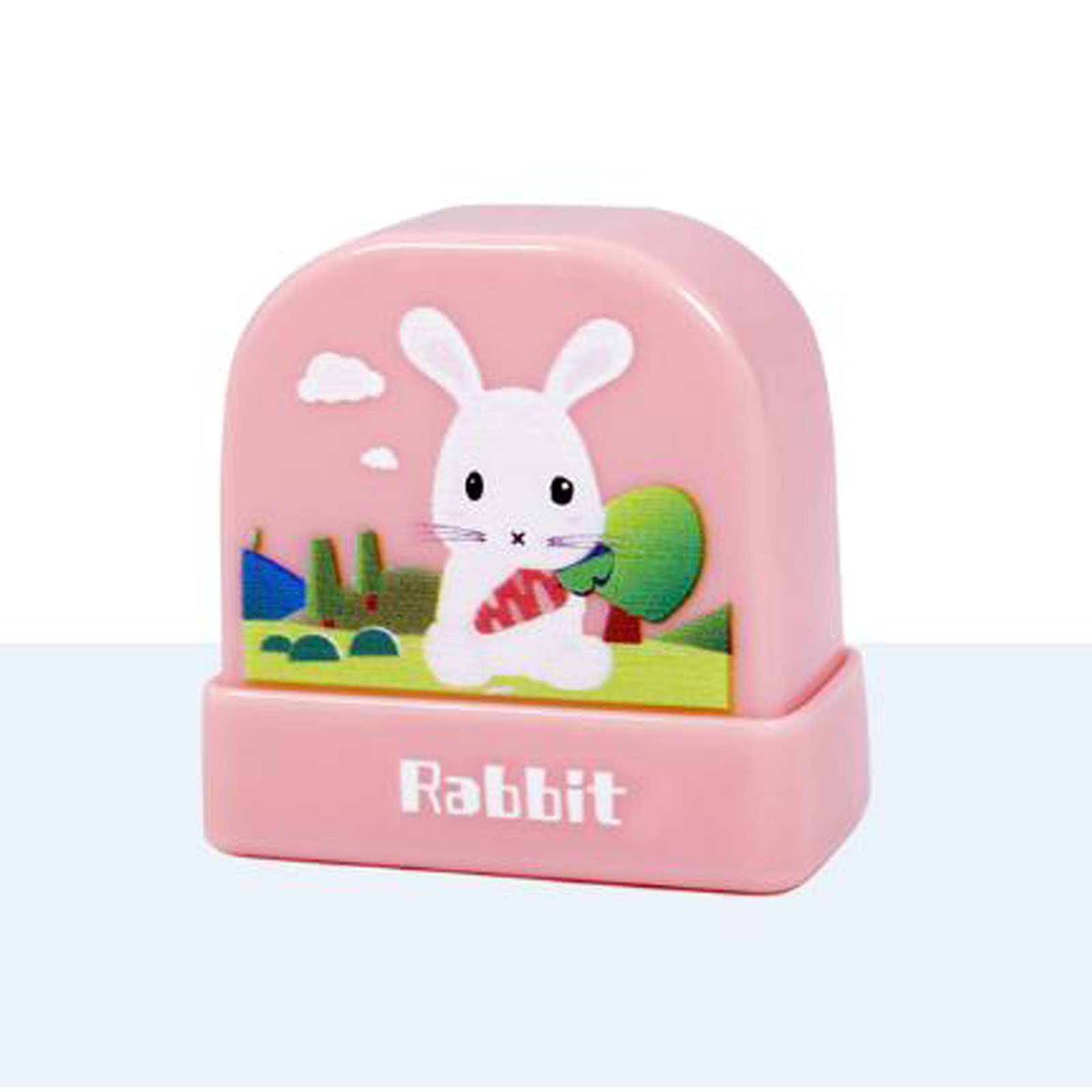 Personalized Waterproof Stamp Personalized Name Stamp Self Inking Kid Name Stamp Custom Seal Kid Label School Waterproof Clothe Stamp Stamper Multipurpose Children's Clothing Labels (Pink Rabbit)