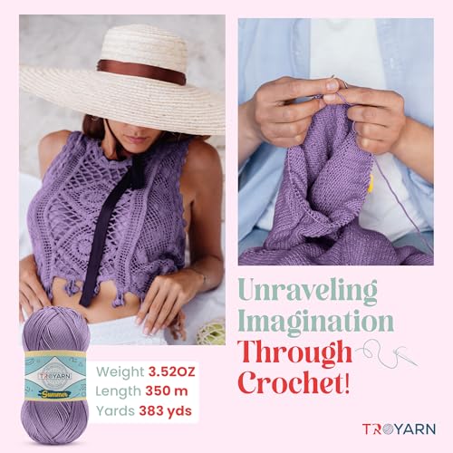 Image of Yarn for Crocheting & Knitting - 2 Skeins (2x383 Yds) (105622 - Aster Flower) - 100% Microfiber Acrylic for Craft Projects