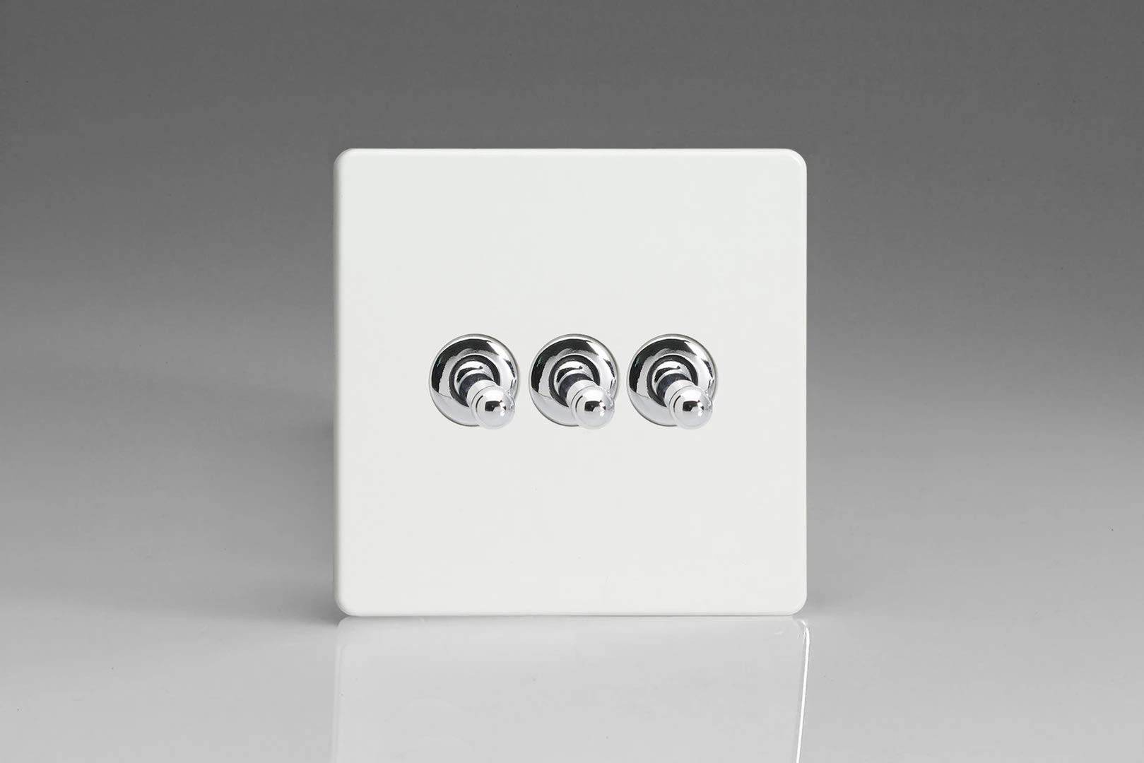 Varilight Premium White - 3G 1 Or 2W 10A Classic Toggle Switch Dimension Screwless - Xdqt1s Small