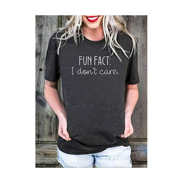 Fun-Fact-I-Dont-Care-Shirts-for-Women-Funny-Shirt-Tops-Summer-Casual-T-Shirt-Top-Tees Fun Fact I Don't Care Shirts for Women Funny Shirt Tops Summer Casual T-Shirt Top Tees (Dark Grey, Medium)