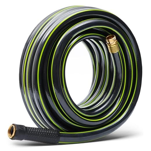 Worth Garden 3/4 x 25ft Water Hose - Durable Non Kinking Garden Hose - PVC Material with Brass Hose Fittings - Flexible Hose for Household and Professional Use