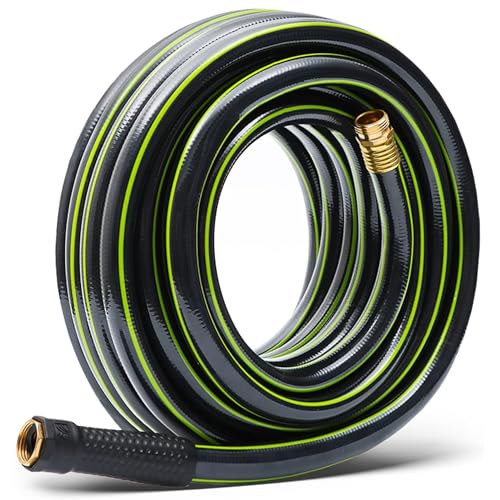 Image of Worth Garden 3 /4 x 25ft Water Hose - Durable Non Kinking Garden Hose - PVC Material with Brass Hose Fittings - Flexible Hose for Household and Professional Use