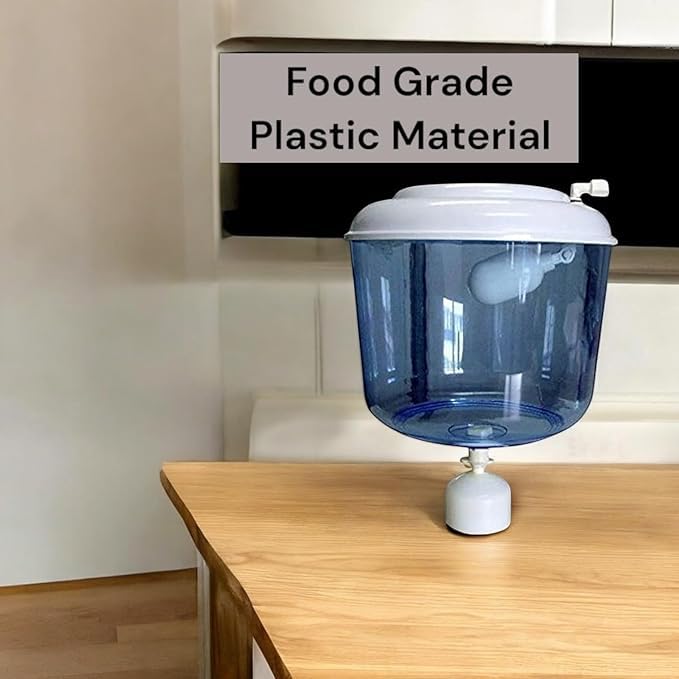 Image of Water Dispenser Jar with Float Valve, Food Grade Plastic, 4L Capacity, Blue