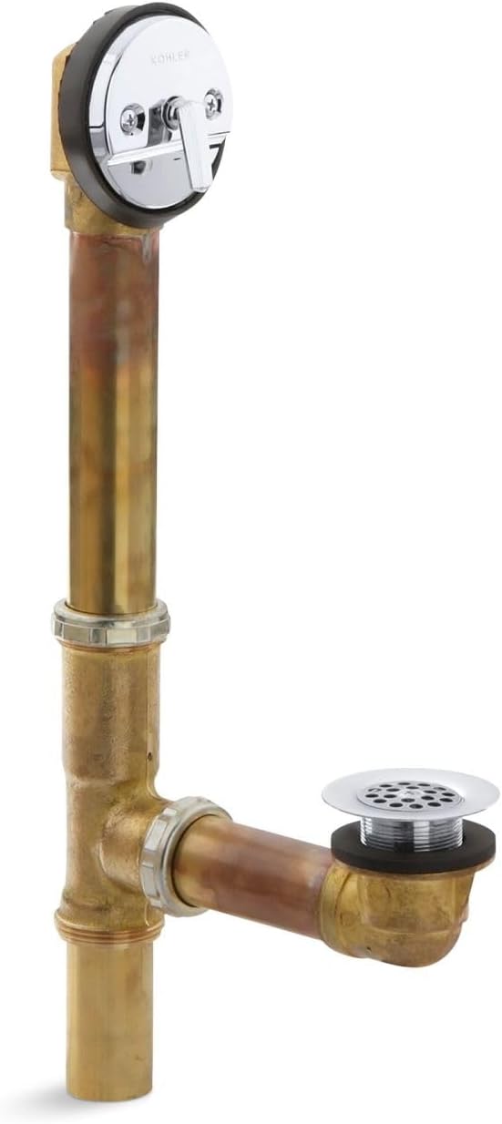KOHLER Swiftflo 1-1/2" adjustable drain, 17-gauge brass, for 14" to 16" baths