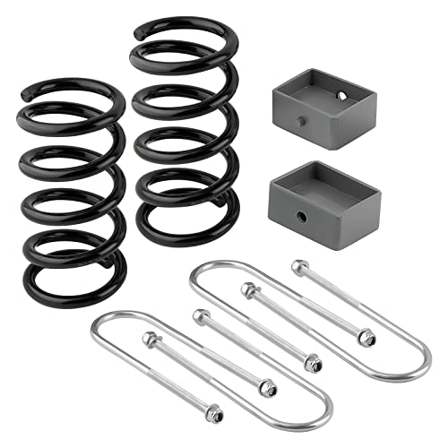 maXpeedingrods 3” Front & 4” Rear Drop Coil Spring Lowering Kit for Chevrolet S10 V6/ Blazer for GMC Sonoma/Jimmy 2WD 1982-2004 with Block U-Bolt