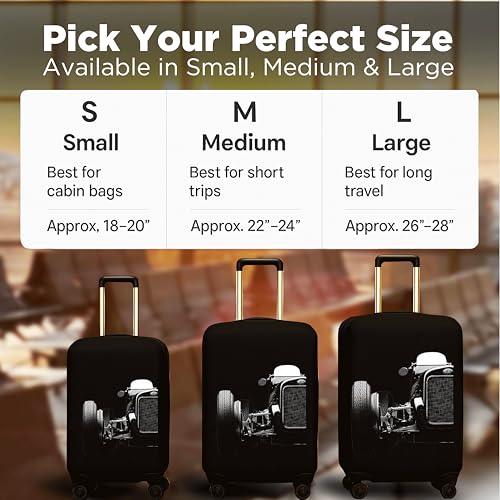 Image of Spendex Polyester Protective Luggage Cover | Hard Luggage Trolley Bag Cover | Washable | Dust Proof | Stretchable | S - 20 inch | Legacyy