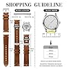 Anbeer Quick Release Leather Watch Bands for Men Women,20mm Top Grain Leather Watch Strap,Light Brown with Silver Buckle #3