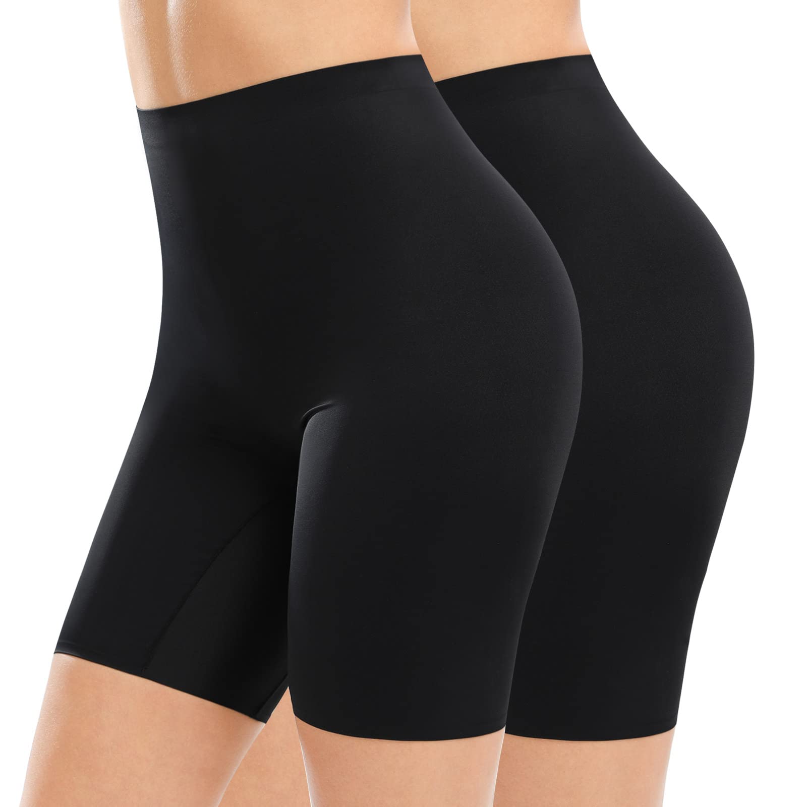 Nadeer Seamless Anti Chafing Boxer Shorts High Waisted Knickers for Women Underwear Safety Panties Boyshorts Under Dresses Hipster Briefs