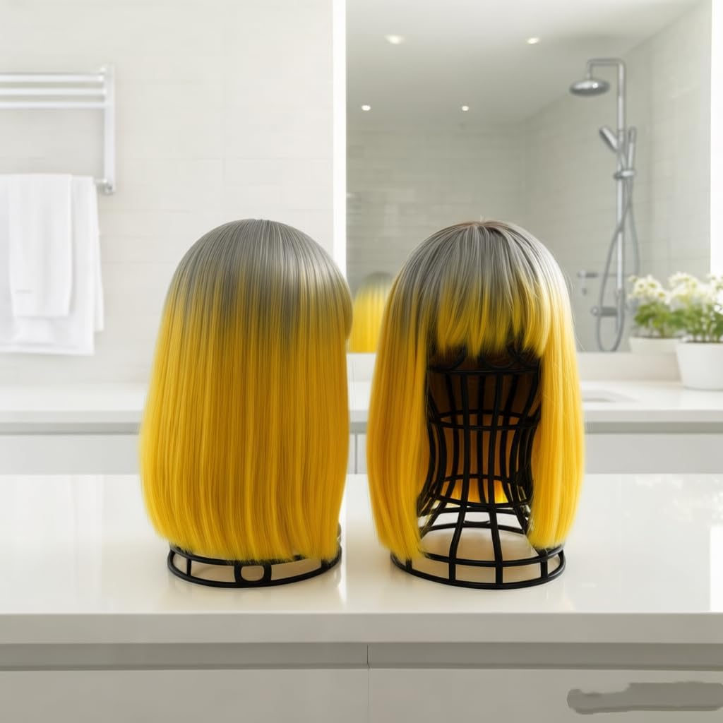 Wig Head Stand to Support Wigs and Hats Plastic Head-Shaped Cutout Design Features a Heart-Shaped Cutout Design Suitable for use at Home, Salons, and Various Settings (1)