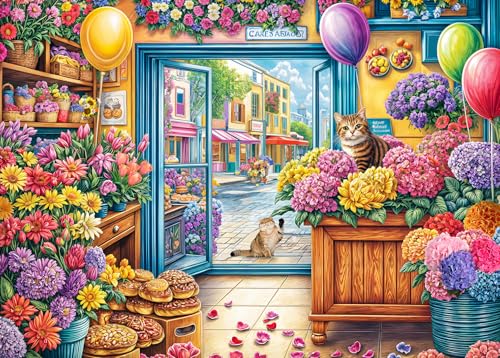 Puzzle de 1000 piezas para adultos, juego educativo clásico, tienda de flores, decoración hermosa, rompecabezas, regalos