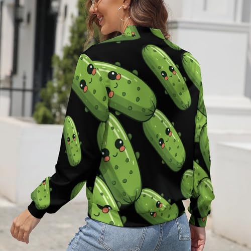 Pickle Cucumbers Women's Zippered Jacket Lightweight Outerwear Coats Long Sleeve Sweatshirts Hoodies2